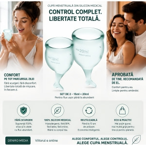Set 2 buc Satisfyer - Feel Secure Menstrual Cup Dark Green Thumb 4