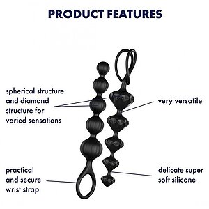 Set Bile Anale Satisfyer Beads Negru Thumb 3
