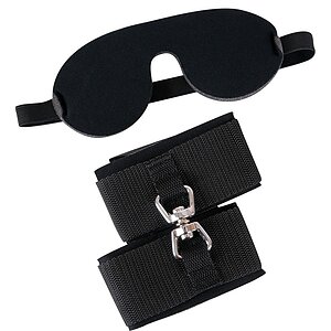 Set Blindfold Handcuffs Negru Thumb 1