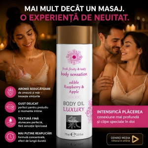 Shiatsu Ulei Comestibil Zmeură și Măr 75 ml Catifelat Thumb 2
