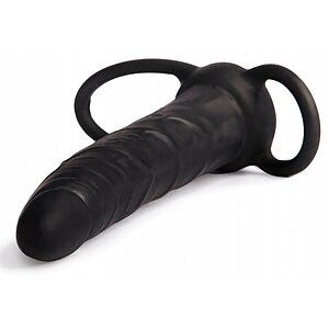 Strap-On Stimulare Anala Double Prober Negru Thumb 1