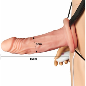 Strap On Vibrating Unisex Hollow 19cm Thumb 1