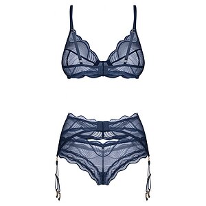 Set cu portjartier Obsessive Nightly albastru XS-S Thumb 3