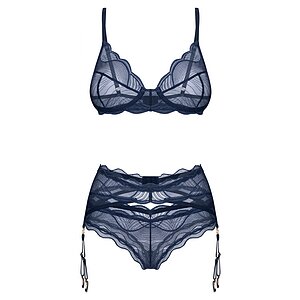 Set cu portjartier Obsessive Nightly albastru XS-S Thumb 2