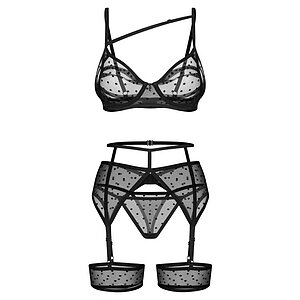 Set Obsessive Suspender Nuites Negru L-XL Thumb 2