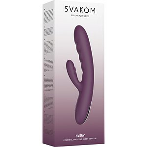 Svakom Avery Lilac — Rabbit 5x Împingere, Reîncărcabil Mov Thumb 14