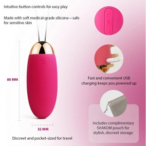 Svakom Elva Remote Control Vibrating Egg Roz Thumb 4