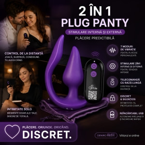 Sweet Smile Plug Panty 2în1, Reîncărcabil, 7 Moduri Mov Thumb 9