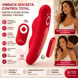 Sweet Smile Vibrator Pentru Chiloți: 10 Moduri, Reîncărcabil Roșu Thumb 12
