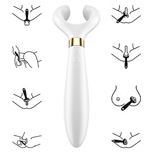 Vibrator Pentru Cuplu Multifun 3 Alb Thumb 4