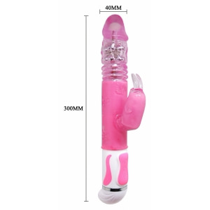 Vibrator Rabbit Rotație Și Împingere Fascination Roz Thumb 5
