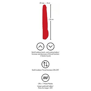 Vibrator Red Push Rosu Thumb 6