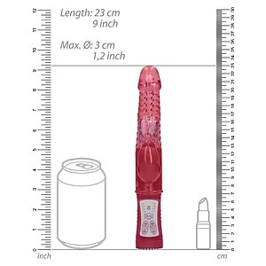 Vibrator Rotating Rabbit Roșu Thumb 6