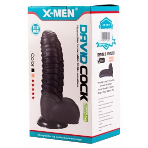 X Men Davids 27cm, Ventuză Puternică și Finisaj Realist Negru Thumb 4