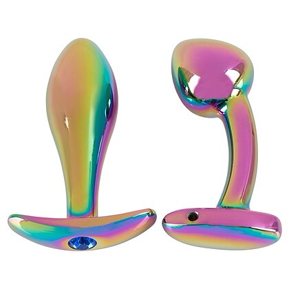 ANOS Set 2 Pluguri Anale Metalice curcubeu, Greutate Optimă Multicolor