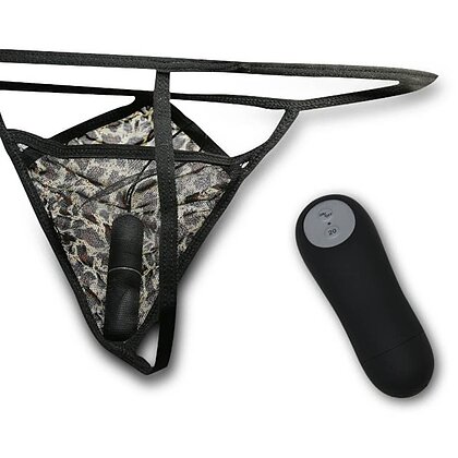 Chiloți Vibratori Telecomandați Fluturele Sălbatic Negru