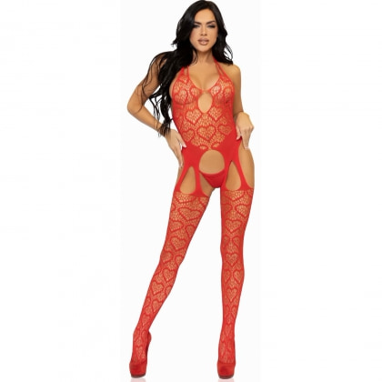 Bodystocking Plasă Inimioare Leg Avenue siluetă Conturată