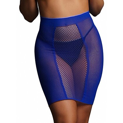 Fusta Le Desir High-Waist Fishnet Albastru