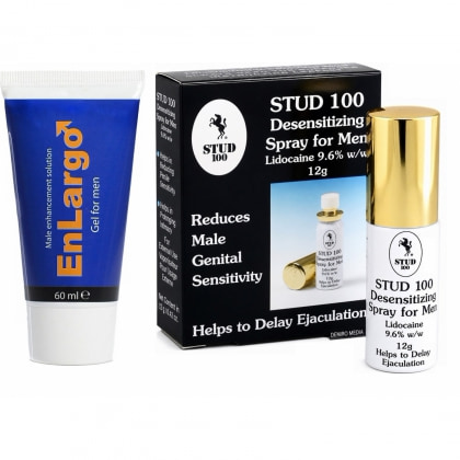 Pachet Cremă Mărirea Penisului Enlargo 100ml + Spray Stud 100 Original