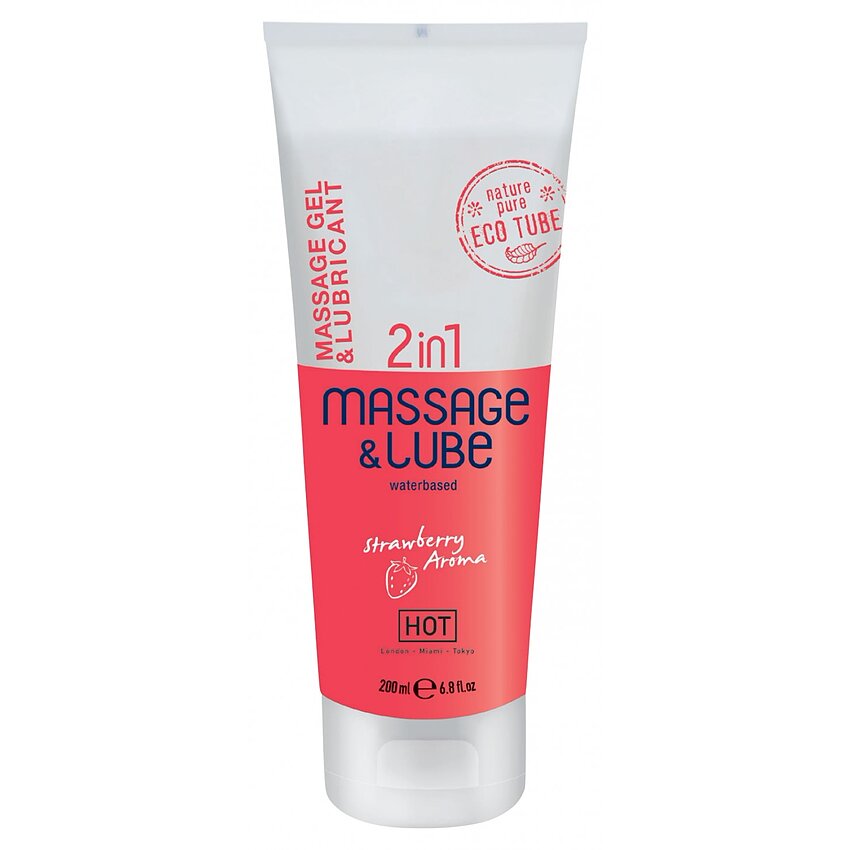 Gel HOT 2în1 Masaj Și Lubrifiant Căpșuni