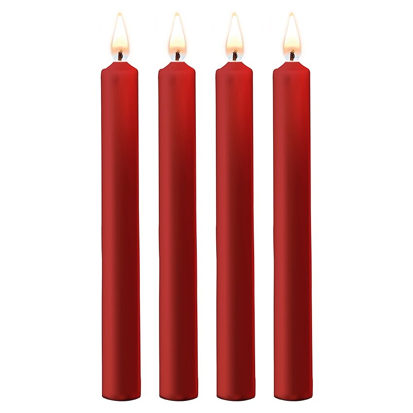 Set 4 Lumânări Teasing Wax Large Roșu
