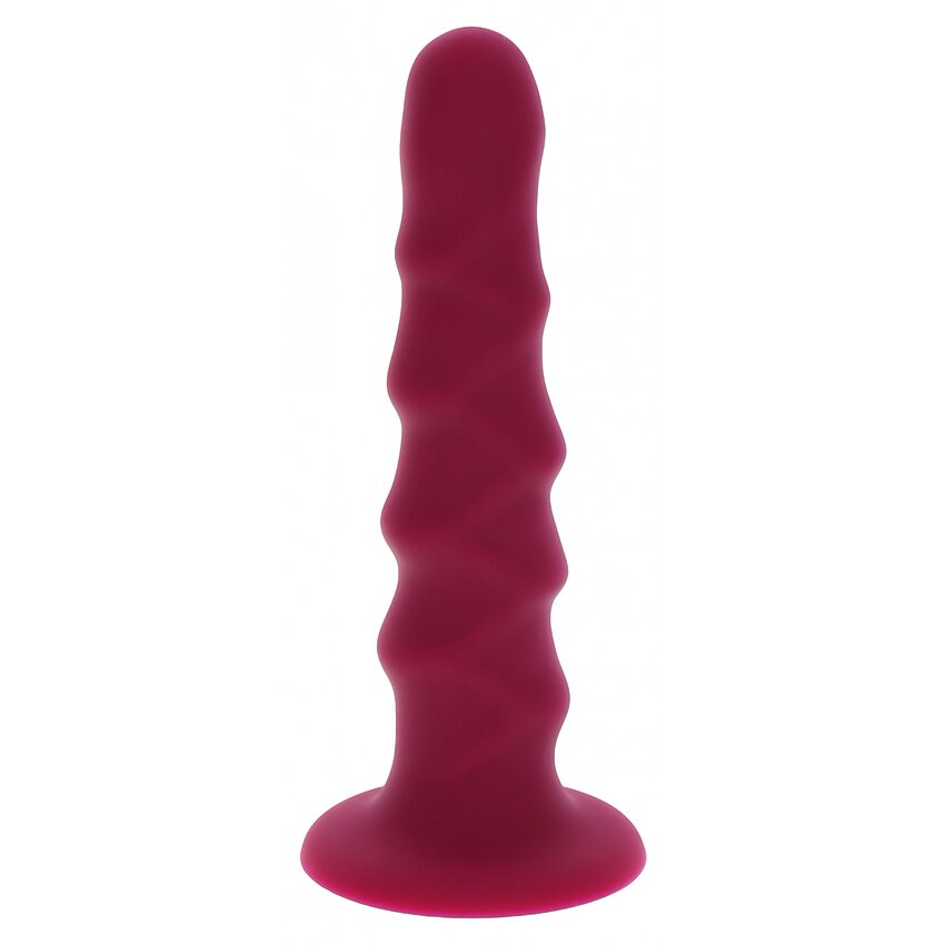 Ribbed Dong 16cm Roșu