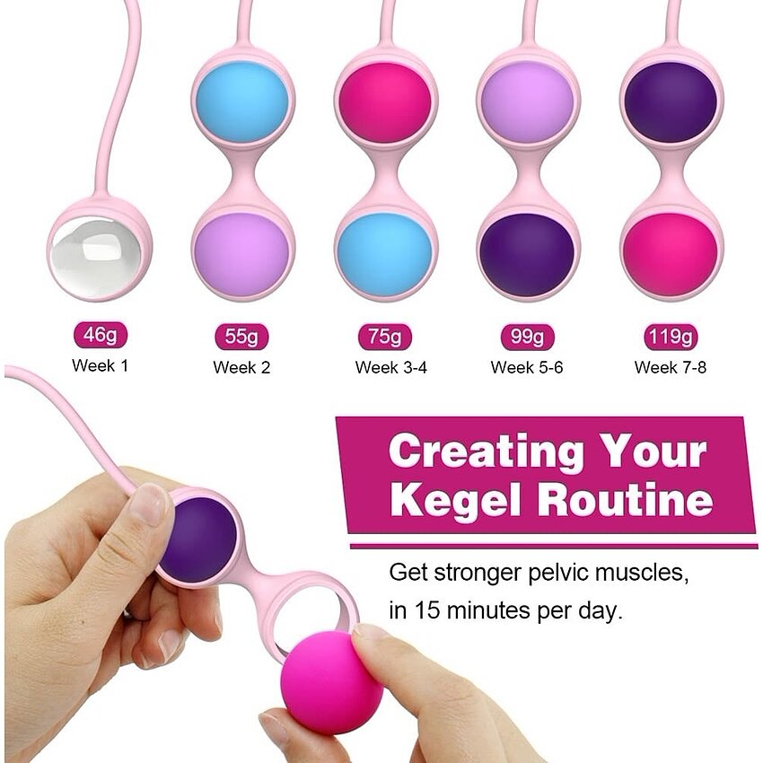 Beautiful Kegel Set: 5 Bile Vaginale Progresive, Discrete