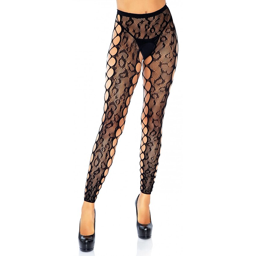 Dresuri Decupate Leg Avenue Footless Negru XS-L
