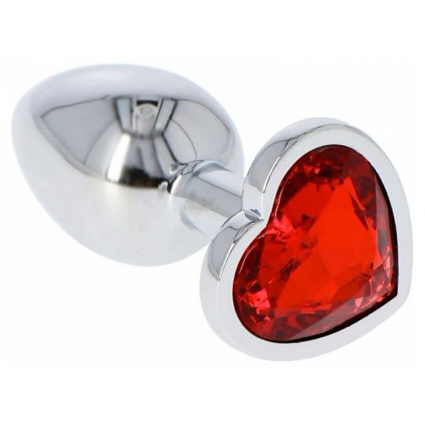 Anal Plug Heart Jewel Plug Small Roșu