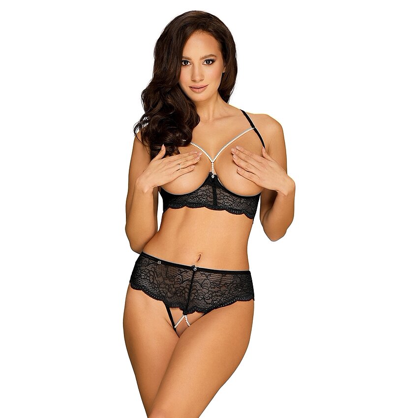 Set Obsessive Pearlove Negru XS-S