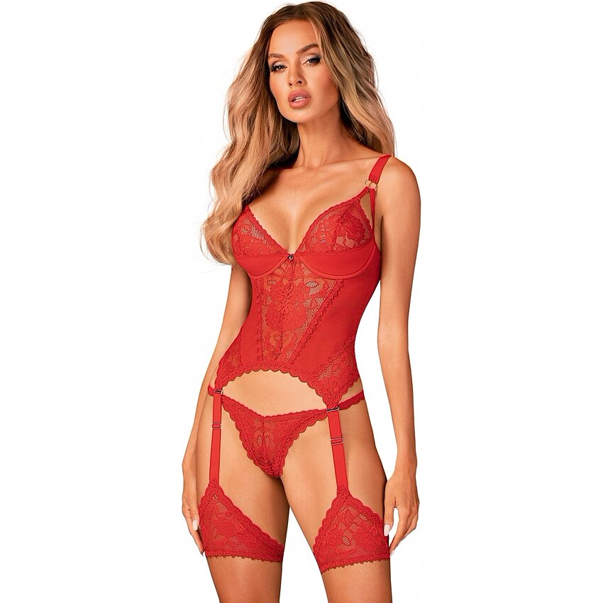 Corset Obsessive Belovya Rosu XS-S