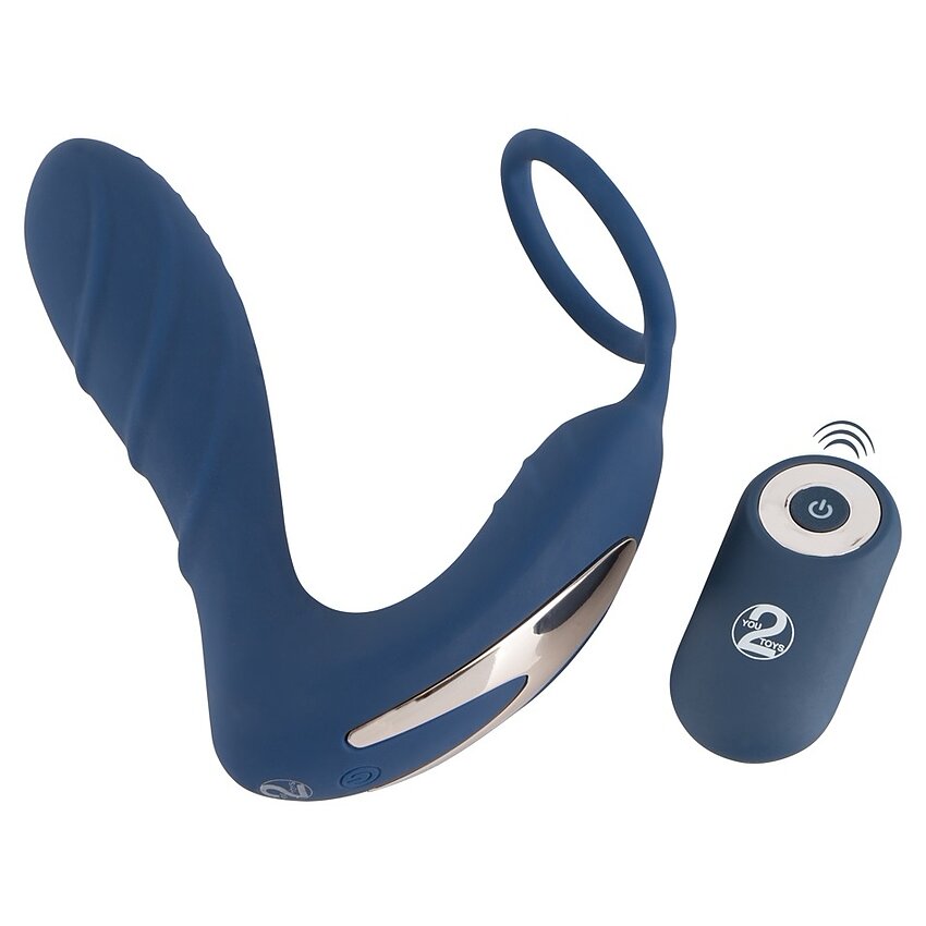 Vibrating Prostate Plug With Ring Albastru