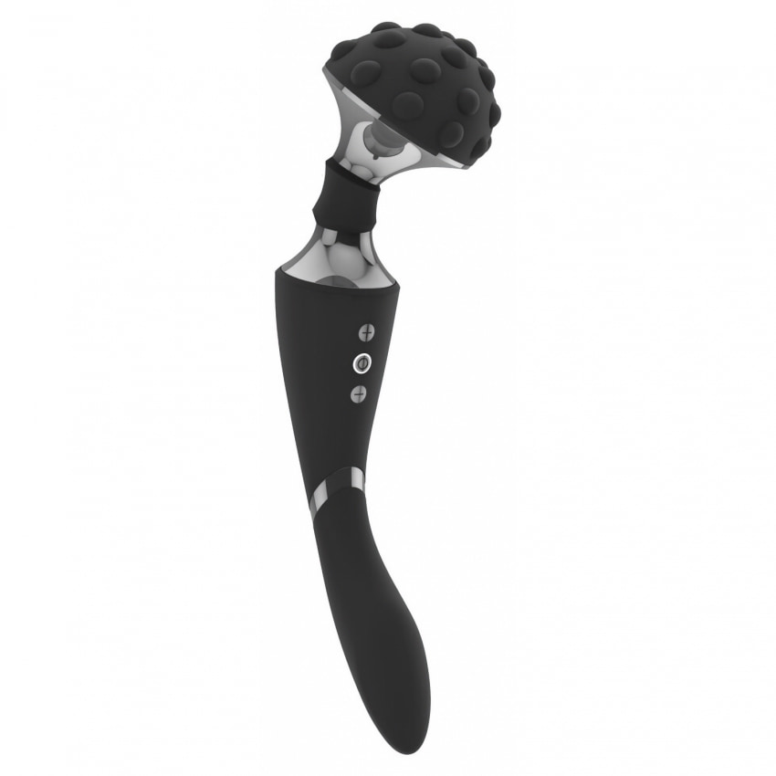Vibrator Shiatsu Flexibil cu Două Motoare Negru